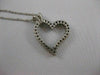 ESTATE 1CTW DIAMOND OPEN HANGING HEART 14K WHITE GOLD PENDANT + CHAIN