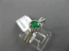 ESTATE .55CT DIAMOND & EMERALD 14KT WHITE GOLD CLASSIC OVAL HALO ENGAGEMENT RING