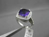 ESTATE LARGE 4.52CTW DIAMOND & AAA AMETHYST 14KT WHITE 3D FILIGREE COCKTAIL RING