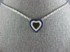 ESTATE .41CT DIAMOND & AAA SAPPHIRE 18KT WHITE GOLD OPEN DOUBLE HEART NECKLACE
