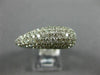 ESTATE WIDE .97CT ROUND DIAMOND 14KT WHITE GOLD MULTI ROW PAVE ANNIVERSARY RING