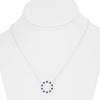 1.08CT DIAMOND & AAA SAPPHIRE 14KT WHITE GOLD CIRCLE OF LIFE ADJUSTABLE NECKLACE