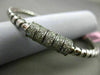 ESTATE 1.20CT DIAMOND 14K WHITE GOLD 3D MULTI ROW SWIRL FLEXIBLE BANGLE BRACELET