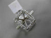 LARGE .72CT DIAMOND 14KT WHITE GOLD EMERALD CUT HALO SEMI MOUNT ENGAGEMENT RING