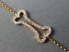 ESTATE .12CT PINK DIAMOND 18KT ROSE GOLD 3D CLASSIC LUCKY DOG BONE FUN BRACELET