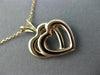 ESTATE 14KT YELLOW & ROSE GOLD CLASSIC DOUBLE HEART LOVE FLOATING PENDANT #25603