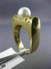 ESTATE .17CT DIAMOND & AAA SOUTH SEA PEARL 14KT YELLOW GOLD 3D ETOILE FUN RING