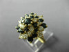 ESTATE WIDE 2.0CT DIAMOND & AAA SAPPHIRE 14KT YELLOW GOLD SWIRL FLOWER LOVE RING