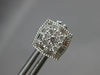 .90CT DIAMOND 14KT WHITE GOLD 3D ROUND & BAGUETTE SQUARE FILIGREE STUD EARRINGS