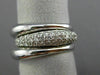 ESTATE .57CT ROUND DIAMOND 14KT WHITE GOLD 3D MULTI ROW SEMI ETERNITY FUN RING