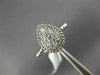 ESTATE WIDE .40CT DIAMOND 14K WHITE GOLD CLUSTER MILGRAIN BEADED PEAR SHAPE RING