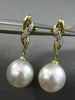 ESTATE DIAMOND 14K WHITE & YELLOW GOLD SOUTH SEA PEARL INFINITY HANGING EARRINGS