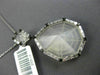 ESTATE LARGE .57CT WHITE & BLACK DIAMOND 14KT WHITE GOLD TEAR DROP HALO PENDANT