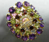 ESTATE 3.73CT DIAMOND & AAA MULTI GEM 14KT YELLOW GOLD 3D OPEN FLOWER FUN RING