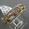 ESTATE WIDE .81CT DIAMOND 14K WHITE & ROSE GOLD ETERNITY WEDDING ANNIVERSAY RING