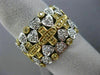 ESTATE LARGE .61CT WHITE & FANCY YELLOW DIAMOND 18K 2 TONE GOLD CROSS HEART RING