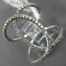 ESTATE LARGE .45CT DIAMOND 14KT WHITE GOLD 3D INFINITY DOUBLE OVAL LOVE RING