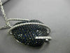 LARGE 3.85CT DIAMOND & AAA SAPPHIRE 18K WHITE & BLACK GOLD 3D HEART LOVE PENDANT