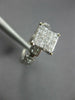 ESTATE LARGE .90CT DIAMOND 14KT WHITE GOLD 3D PRINCESS INVISIBLE ENGAGEMENT RING