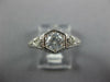 ANTIQUE .62CT DIAMOND 14KT WHITE GOLD HEXAGON FILIGREE ART DECO ENGAGEMENT RING