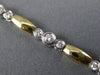 ESTATE 1.10CT DIAMOND 14K TWO TONE GOLD THREE STONE BEZEL TENNIS BRACELET #15639