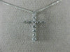 ESTATE .25CT DIAMOND 14KT WHITE GOLD 3D ROUND CLASSIC FLOATING CROSS PENDANT