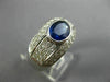 LARGE 3.37CT DIAMOND & AAA SAPPHIRE 14K WHITE GOLD OVAL ENGAGEMENT RING #25890