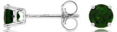 ESTATE 1.10CT AAA RUSSALITE 14KT WHITE GOLD CLASSIC ROUND 4 PRONG STUD EARRINGS