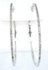 .40CT DIAMOND 14KT WHITE GOLD 3D CLASSIC 2mm HOOP HANGING EARRINGS