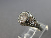 ANTIQUE ART DECO .59CT OLD MINE DIAMOND 18K WHITE GOLD 3D ENGAGEMENT RING #27948