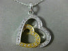 ESTATE .33CT DIAMOND 18K 2TONE GOLD CLASSIC DOUBLE HEART FLOATING PENDANT #14408