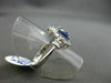 ANTIQUE LARGE 2.96CT DIAMOND & AAA SAPPHIRE 18K WHITE GOLD CLUSTER RING STUNNING