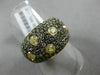 ESTATE 1.88CT YELLOW & CHOCOLATE FANCY DIAMOND 18KT TWO TONE GOLD MULTI ROW RING