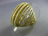 ESTATE MASSIVE 4.76CT DIAMOND 18KT YELLOW GOLD 3D MULTI ROW OPEN COCKTAIL RING
