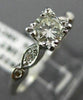 ANTIQUE .62CT ROUND DIAMOND PLATINUM 3D FILIGREE FISHTAIL ENGAGEMENT RING #22181