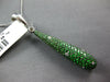LARGE 11.46CT DIAMOND & AAA TSAVORITE 18K WHITE GOLD ELONGATED TEAR DROP PENDANT