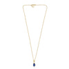 3.08CT FANCY YELLOW DIAMOND & AAA SAPPHIRE 14KT YELLOW GOLD PEAR SHAPE NECKLACE