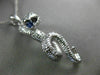 ESTATE LARGE .31CT DIAMOND & AAA SAPPHIRE 14KT WHITE GOLD SNAKE FLOATING PENDANT