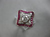 LARGE 1.17CT DIAMOND & AAA RUBY 18KT WHITE GOLD ENGAGEMENT RING 28179