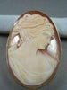 ANTIQUE 14K YELLOW GOLD LADY SHELL CAMEO 54MM X 40MM PENDANT PIN #21879