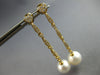 ESTATE LARGE .47CT DIAMOND & AAA SOUTH SEA PEARL 18KT YELLOW GOLD HEART SHAPE EARRINGS