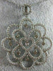ESTATE LARGE .80CT DIAMOND 14KT WHITE GOLD 3D FLOWER HEART ETOILE LOVE PENDANT