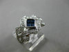 ESTATE WIDE 1.10CT DIAMOND SAPPHIRE 14K WHITE GOLD 3D OPEN FILIGREE PROMISE RING