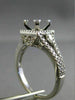 ESTATE WIDE .50CT DIAMOND 14KT WHITE GOLD SQUARE HALO SEMI MOUNT ENGAGEMENT RING