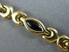ESTATE 14KT YELLOW GOLD 3D BLACK ONYX MARQUISE HANDCRAFTED LINK LOVE BRACELET