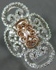 ESTATE LARGE .60CT DIAMOND 14KT WHITE & ROSE GOLD MULTI HEART FILIGREE LOVE RING