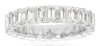 LARGE 4.40CT DIAMOND 14K WHITE GOLD 3D EMERALD CUT SHARED PRONG ANNIVERSARY RING