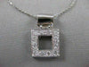 ESTATE .77CTW DIAMOND 14KT WHITE GOLD SQUARE OPEN WINDOW FILIGREE PENDANT #17404