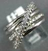 ESTATE WIDE .60CT DIAMOND 14KT WHITE GOLD MULTI ROW CRISS CROSS LOVE RING #1088