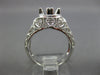 ESTATE LARGE .57CT DIAMOND 18KT WHITE GOLD FILIGREE SEMI MOUNT ENGAGEMENT RING